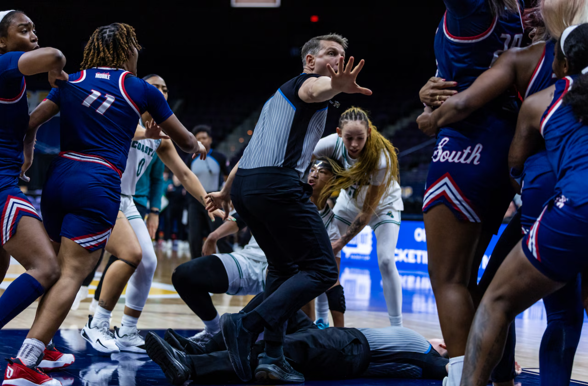 Wild Brawl at Sun Belt Women’s Tournament Leaves Referee Hurt, Eight Players Ejected