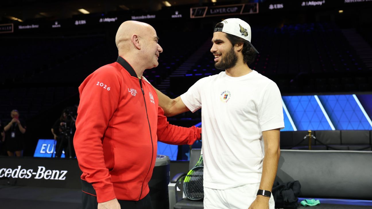 Alcaraz and Agassi Share Warm Moment Ahead of Laver Cup Showdown