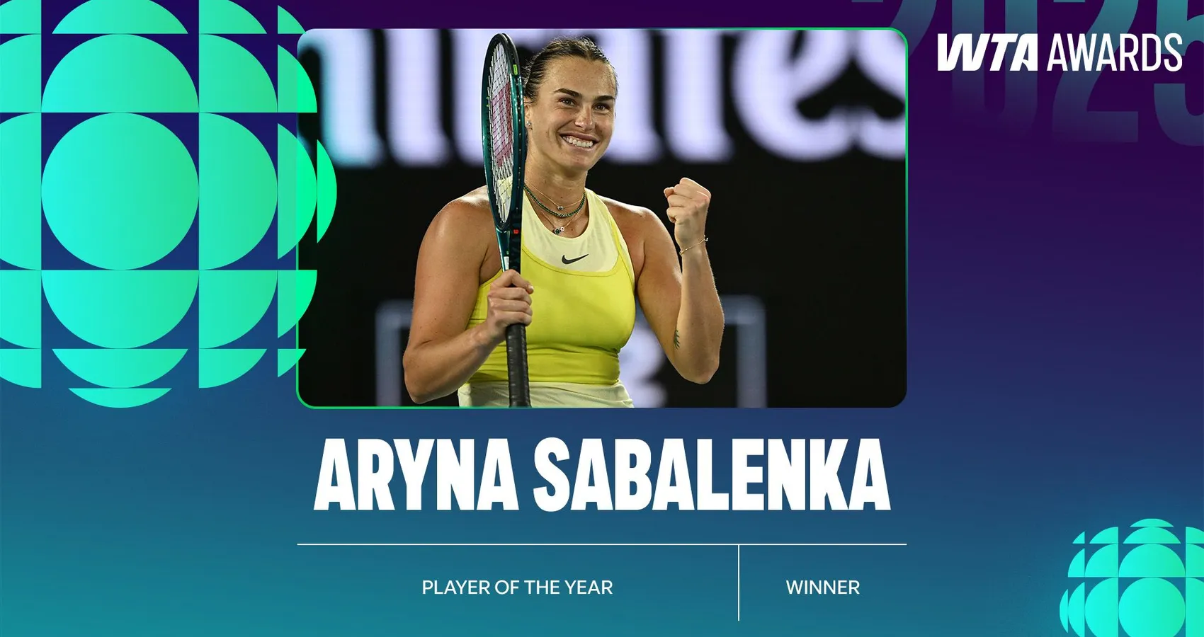 And the winners of the 2025 WTA Tour player awards are …